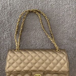 Gold quilted purse